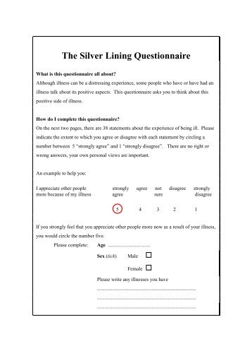 The Silver Lining Questionnaire
