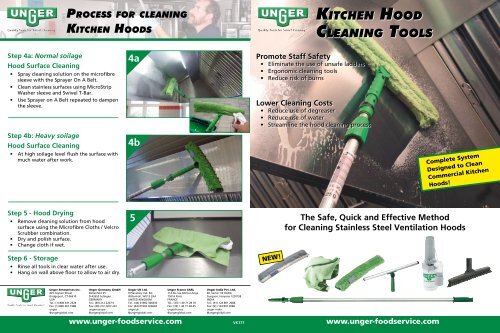 Kitchen hood cleaning tools - Unger