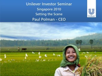 Investor seminar 2010 - Unilever