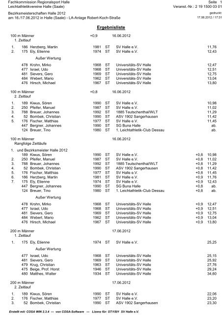 Bezirksmeisterschaften Halle - Geher-Team Deutschland e.V.