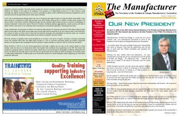 Our New President - Trinidad and Tobago Manufacturers' Association