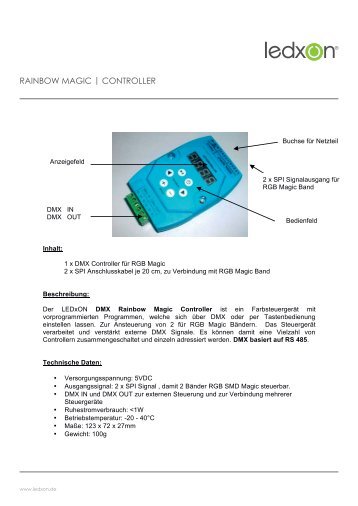 PDF Bedienungsanleitung Magic RGB Controller