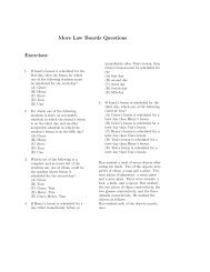More Law Boards Questions Exercises: