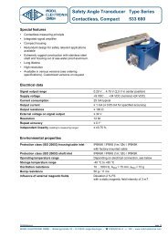 Safety Angle Transducer Type Series Contactless, Compact 533 600