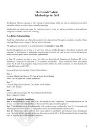 Scholarship Information Sheet 2013 - The Friends' School