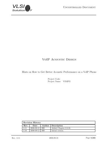 VoIP Acoustic Design - VLSI Solution