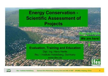 Energy Conservation - Scientific Assessment of Projects