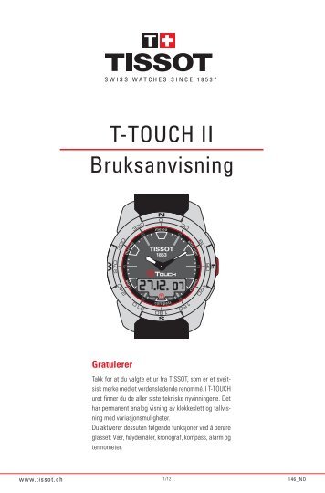 T-TOUCH II Bruksanvisning - Support - Tissot