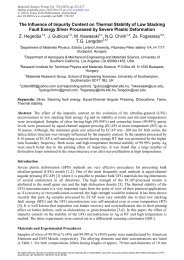 The Influence of Impurity Content on Thermal Stability of Low ...