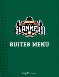 suites menu - Joliet Slammers