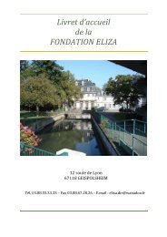 Livret d'accueil de la FONDATION ELIZA - Alliance St Thomas ...