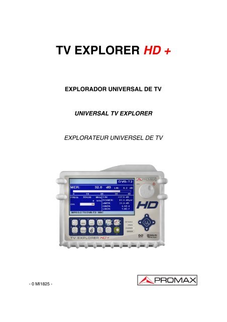 TV EXPLORER HD+ manual - Promax