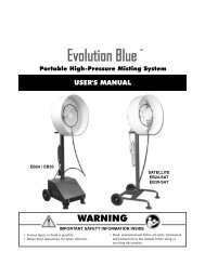 Evolution Blue High Pressure Misting Fan Manual - Schaefer ...