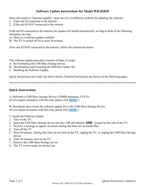 Instructions for Software Upgrade - Mitsubishi Digital Electronics ...