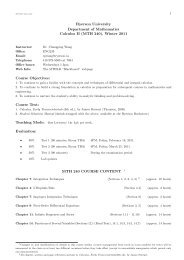 Course Outline - Mathematics - Ryerson University