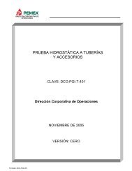 PRUEBA HIDROSTÃTICA A TUBERÃAS Y ACCESORIOS - PEMEX ...