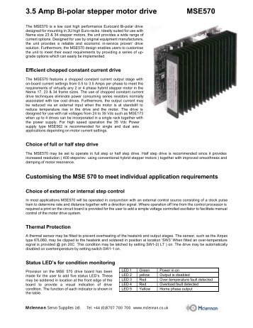 MSE570 datasheet - Mclennan Servo Supplies Ltd.