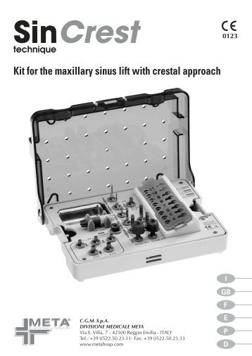 Kit for the maxillary sinus lift with crestal approach - Osteogenics