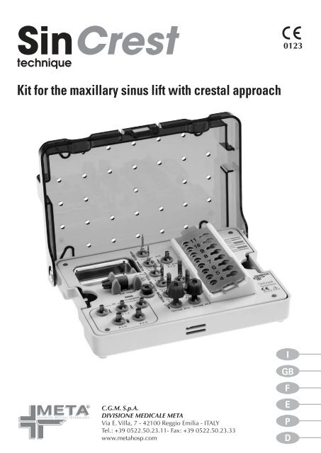 Kit for the maxillary sinus lift with crestal approach - Osteogenics