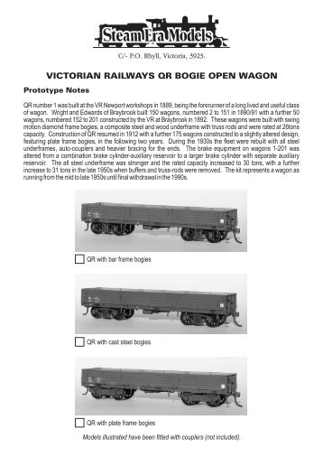 QR Bogie Open Wagon - Steam Era Models
