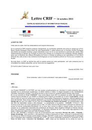 Lettre CRIF â 14 octobre 2011 - Unesp