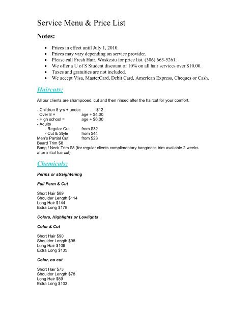 Notes Yu Spa