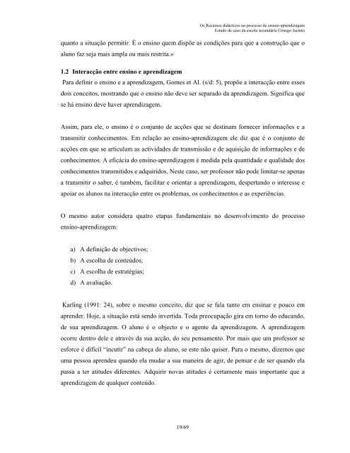 Os recursos didÃ¡cticos no processo de ensino-aprendizagem