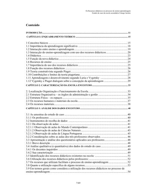 Os recursos didÃ¡cticos no processo de ensino-aprendizagem