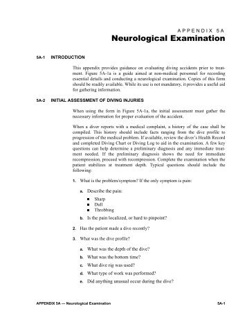 APPENDIX 5A â Neurological Examination - GlobalSecurity.org