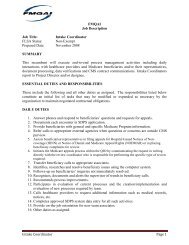 Intake Coordinator Page 1 FMQAI Job Description Job Title: Intake ...
