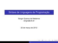 Sintaxe de Linguagens de Programação - UFS