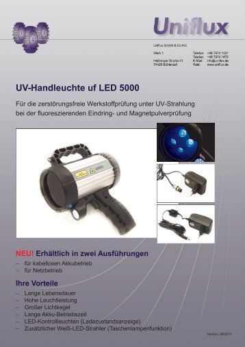 Daten UV-Handleuchte uf LED 5000