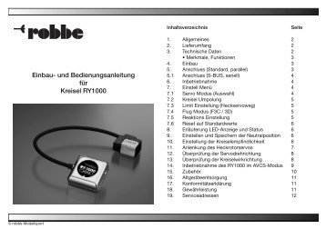 Einbau- und Bedienungsanleitung fÃ¼r Kreisel ... - MHM-Modellbau