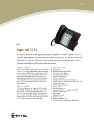 Mitel Superset 4025 Data Sheet - Ash Telecom