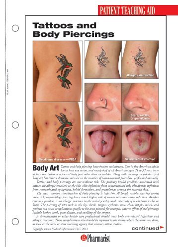 Tattoos and Body Piercings pdf - U.S. Pharmacist