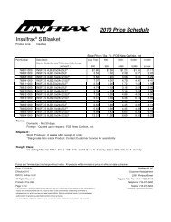 2010 Price Schedule InsulfraxÃƒÂ‚Ã‚Â® S Blanket - Unifrax
