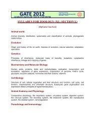 SYLLABUS FOR ZOOLOGY (XL: SECTION L)
