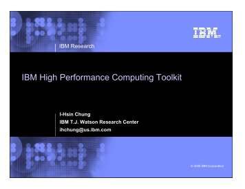 IBM HPC Toolkit - Computation