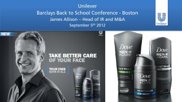 Barclays Back to School Conference - Boston - Unilever