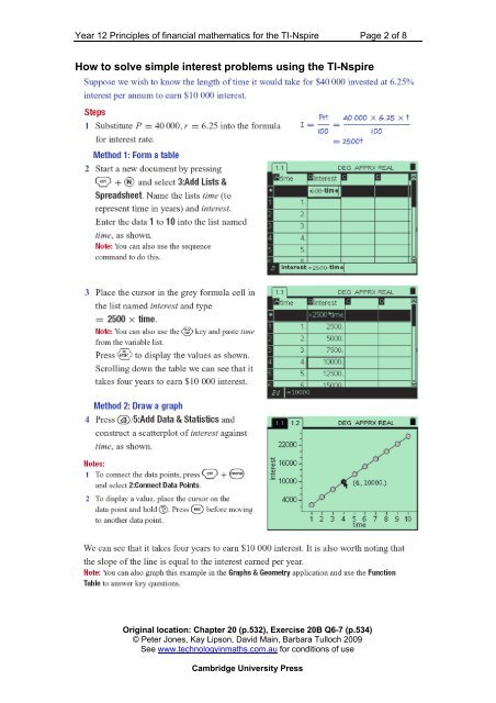 CAMBRIDGE TECHNOLOGY IN MATHS Year 12 Principles of ...