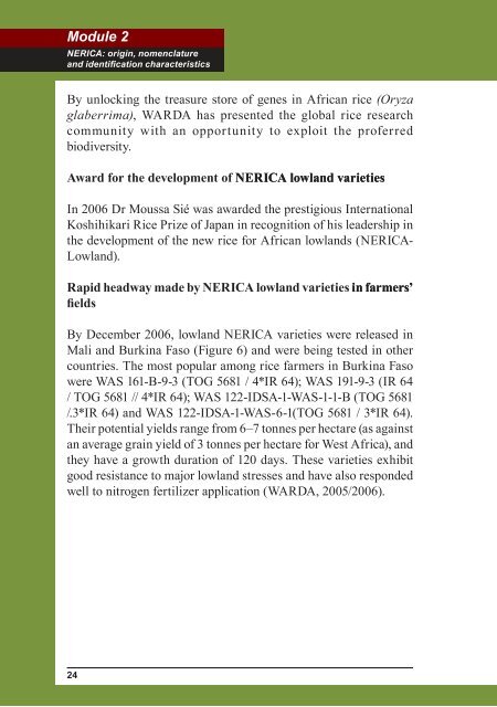 NERICA Compendium - Kenya Rice Researchers Forum