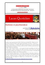 Autisme et psychanalyse - Lacan Quotidien