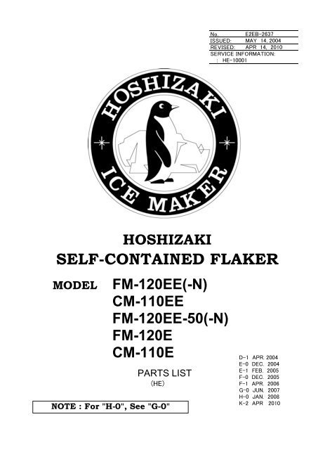 fm-120e cm-110e - Hoshizaki