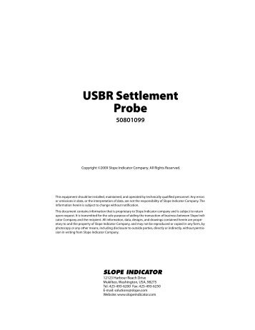 USBR Settlement Probe - Slope Indicator