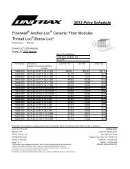 2012 Price Schedule Fiberwall Anchor-Loc Ceramic Fiber ... - Unifrax