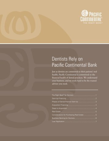 Dental-Practice Financing & Business-Cycle Review - Pacific ...