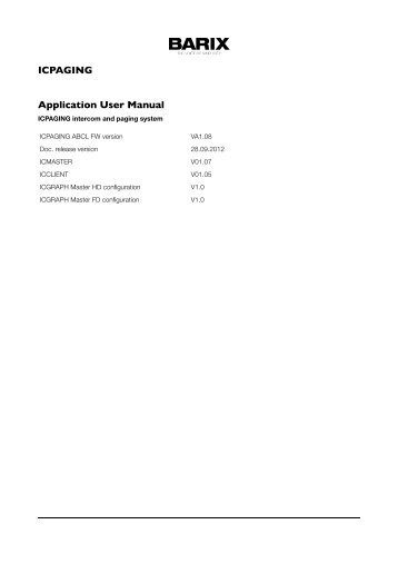 ICPAGING Application User Manual - Barix