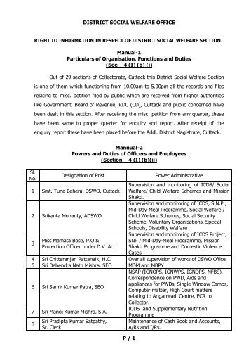 dist. social welfare officer - Cuttack