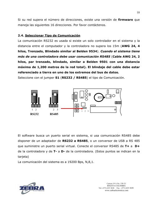 MANUAL CONTROLADOR ZC500_v1 .pdf - Zebra Electronica