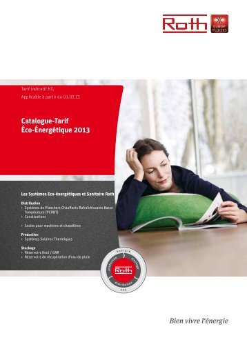 Catalogue-Tarif Ã©co-Ã©nergÃ©tique 2013 - Roth France